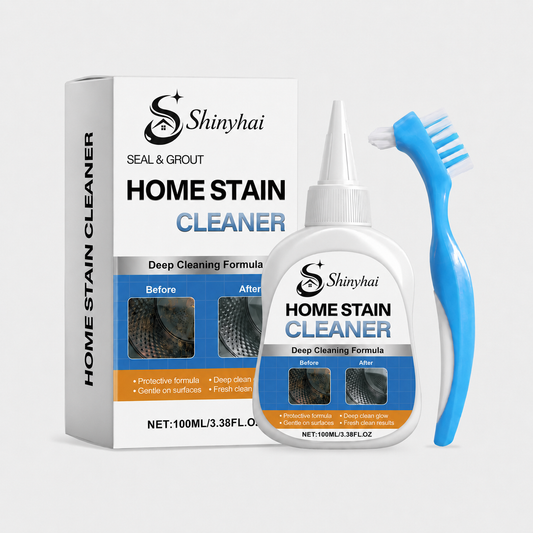 Home Stain Cleaner Gel Kit with Scrub Brush – Removes Stubborn Grout, Tile, Sink & Bathroom Stains